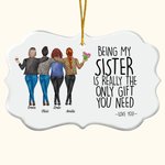 Henkilökohtainen Being My Sisko on todella ainoa lahja tarvitset Epäsäännöllinen muoto Keraaminen koriste nimellä Syntymäpäivä Joululahja Besties Sisko