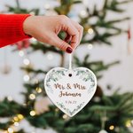 Personlig Laurels of Love Hjerteformet keramisk anheng Ornament Bryllup Dekor Bryllup julegave til nygifte par
