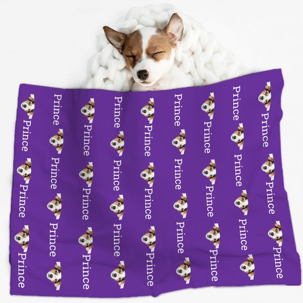 Personalizado colorido mascota foto manta de puntos con nombre cumpleaños Navidad Memorial regalo para gato perro mascota