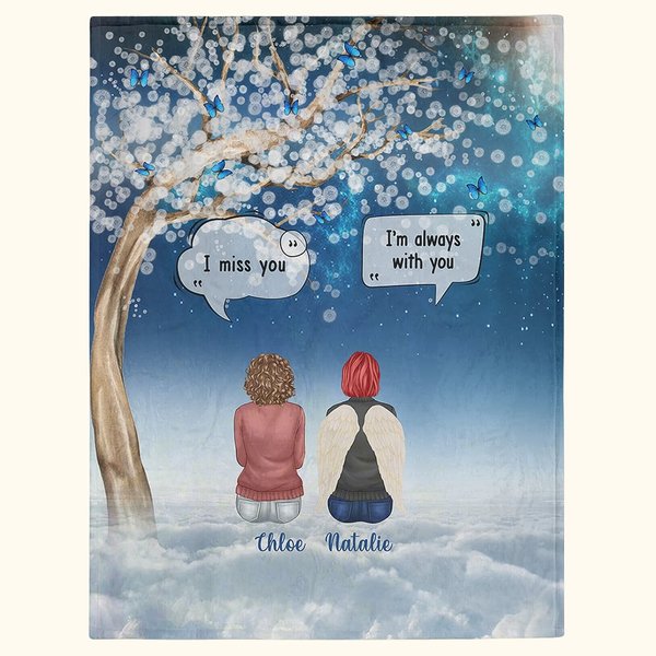 Coperta personalizzata I Miss You I Am Always With You con nomi Regalo commemorativo di Natale per la famiglia