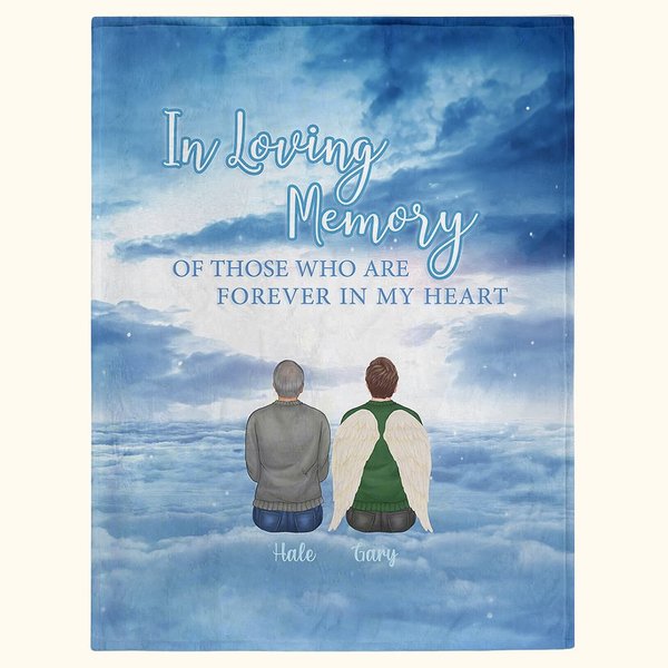 Personalizzato In Loving Memory Of Those Who Are Forever In My Heart Coperta morbida con nomi Regalo commemorativo di Natale per la famiglia