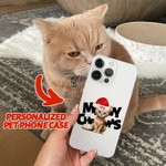 Spersonalizowane świąteczne etui na telefon z TPU z podniesioną ramką Pet in Santa Hat Slim Etui na telefon Prezent świąteczny dla przyjaciela Rodzina Pies Miłośnik kotów
