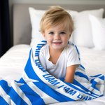Personalisierte klassische gestreifte weiche Fleecedecke mit Namen Geburtstagsgeschenk für Familie Freund