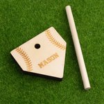 Personalizada de béisbol Softbol Campeonato Homeplate apilados de madera titular del anillo con el texto grabado Navidad Cumpleaños Regalo para los am