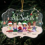 Personalizado Soul Sisters Fiesta temática de Navidad Ornamento de acrílico de forma irregular Regalo de cumpleaños para Bestie