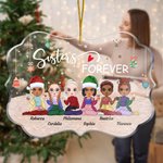 Ornamento de acrílico de forma irregular personalizado de la reunión de la Navidad de la hermana para siempre Bestie el mejor regalo de los amigos