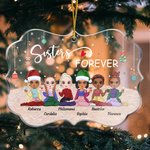 Ornamento de acrílico de forma irregular personalizado de la reunión de la Navidad de la hermana para siempre Bestie el mejor regalo de los amigos