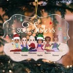 Personalizado Soul Sisters Fiesta temática de Navidad Ornamento de acrílico de forma irregular Regalo de cumpleaños para Bestie