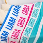 Personalisierte klassische gestreifte weiche Fleecedecke mit Namen Geburtstagsgeschenk für Familie Freund