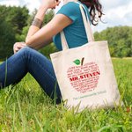Personalisierte Apfel Muster Lehrer Canvas Tragetasche mit Namen und Text Weihnachten Lehrer Anerkennung Geschenk für Lehrer