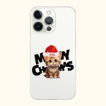 Spersonalizowane świąteczne etui na telefon z TPU z podniesioną ramką Pet in Santa Hat Slim Etui na telefon Prezent świąteczny dla przyjaciela Rodzina Pies Miłośnik kotów