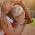 Personalized Handmade Baseball Adjustable Bead Bracelet with Name Sport Theme Team Spirit Birthday Gift for Kids Teen