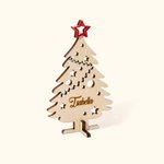 Support 3D Personnalisé Arbre de Noël en bois Noms de table pour le dîner de Noël Cadeau pour la famille et les amis