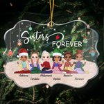Ornamento de acrílico de forma irregular personalizado de la reunión de la Navidad de la hermana para siempre Bestie el mejor regalo de los amigos