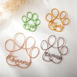 Personalized Pet Paw Print Wire Words Handmade Wall Art Decoration Pet Memorial Sign Christmas Birthday Gift for Pet Lover