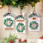Casa de Navidad personalizada Adorno de madera con nombre Calle Dirección Número de casa Decoración para el hogar con cordón Regalo de Navidad para la