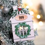 Casa de Navidad personalizada Adorno de madera con nombre Calle Dirección Número de casa Decoración para el hogar con cordón Regalo de Navidad para la