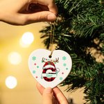 Personalised Christmas Hat Antler Elements Ceramic Hanging Ornament with Letter and Name Christmas Tree Decor Happy New Year Gift for Family Friend