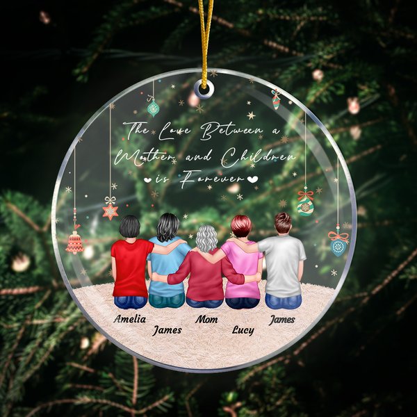 Personalised The Love Between A Mother And Children Is Forever Acrylic Ornament Christmas Birthday Gifts for Children Family