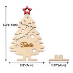 Support 3D Personnalisé Arbre de Noël en bois Noms de table pour le dîner de Noël Cadeau pour la famille et les amis