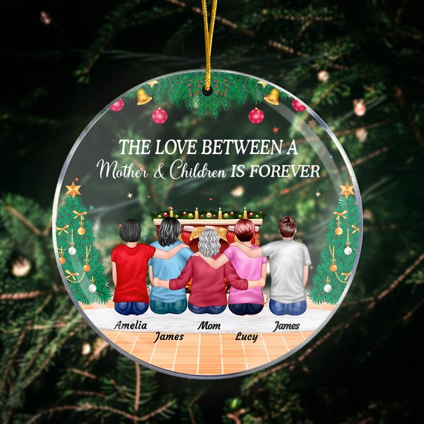 Personalised The Love Between A Mother And Children Is Forever Acrylic Decoration Christmas Birthday Gifts for Children Family