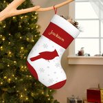 Medias de Navidad personalizadas con copos de nieve de pájaros cardenales con nombre Decoración del árbol de Navidad Deseos de invierno Regalo perfect