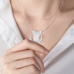 Collana personalizzata fatta a mano in argento sterling con volto di cane e nome inciso Regalo di Natale in memoria per gli amanti dei cani