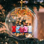 Personalized Mother And Children Forever Linked Together Acrylic Hanging Ornament Christmas Birthday Gift for Family