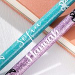 Stylo à bille rétractable papillon pailleté personnalisé avec nom Noël Appréciation Cadeau de rentrée pour ami(e) camarade de classe