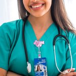 Personalizada Glitter Moda Acrílico Insignia Carrete con Nombre Título Cumpleaños Regalo de Navidad para la enfermera Médico Maestro