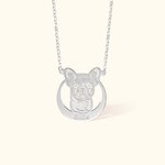 Collana personalizzata fatta a mano in argento sterling con volto di cane e nome inciso Regalo di Natale in memoria per gli amanti dei cani