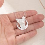 Collana personalizzata fatta a mano in argento sterling con volto di cane e nome inciso Regalo di Natale in memoria per gli amanti dei cani