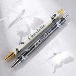 Stylo à bille rétractable papillon pailleté personnalisé avec nom Noël Appréciation Cadeau de rentrée pour ami(e) camarade de classe