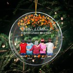 Personalized Mother And Children Forever Linked Together Acrylic Hanging Ornament Christmas Birthday Gift for Family