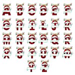Personalised Christmas Hat Antler Elements Ceramic Hanging Ornament with Letter and Name Christmas Tree Decor Happy New Year Gift for Family Friend