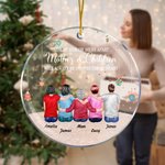 Personalizzato Miles Apart Madre e figli saranno sempre collegati dal cuore Ornamento acrilico regalo di Natale per la famiglia