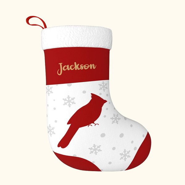 Medias de Navidad personalizadas con copos de nieve de pájaros cardenales con nombre Decoración del árbol de Navidad Deseos de invierno Regalo perfect