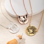 Collana personalizzata fatta a mano in argento sterling con volto di cane e nome inciso Regalo di Natale in memoria per gli amanti dei cani
