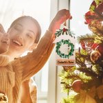 Casa de Navidad personalizada Adorno de madera con nombre Calle Dirección Número de casa Decoración para el hogar con cordón Regalo de Navidad para la