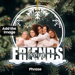 Ornement de Noël en acrylique avec photo personnalisée Décoration des arbres de Noël Cadeau parfait pour la famille, les frères et sœurs, les amis, le