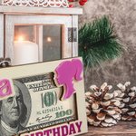 Bambola rosa retrò personalizzata Portavalori in legno Busta Portavalori con nome Divertente Regalo di Natale Compleanno Soldi per Ragazza Figlia Amic