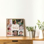Plaque Multicolore en Toile Personnalisée avec Texte et Portraits d'Enfant Décoration Murale Cadeau d'Anniversaire de Noël pour Famille Parent
