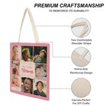 Personalized Our Little Blessings Photo Collage Canvas Tote Bag with Text Birthday Christmas Gift for Family Friends
