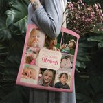 Personalized Our Little Blessings Photo Collage Canvas Tote Bag with Text Birthday Christmas Gift for Family Friends