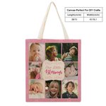 Personalized Our Little Blessings Photo Collage Canvas Tote Bag with Text Birthday Christmas Gift for Family Friends