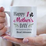 Personalized Happy 1st Mother's Day Ceramic Mug with Name and Photo Christmas Mother's Day Gift for Women