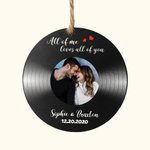 Personalised All of Me Loves All of You Vinyl Record Acrylic Ornament with Name and Date Christmas Valentine's Day Gift for Couple Husband Wife