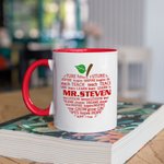 Personalised Apple Pattern Ceramic Mug with Name and Text Teacher Appreciation Christmas Gift for Teacher