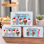 Gepersonaliseerd 1-8 Cartoon Cookie Wafer Kerstmuts Food Grade metalen koekjesblik met naam en tekst Verjaardag Kerstcadeau voor familie koekjesliefhebber