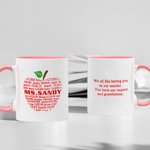 Personalised Apple Pattern Ceramic Mug with Name and Text Teacher Appreciation Christmas Gift for Teacher